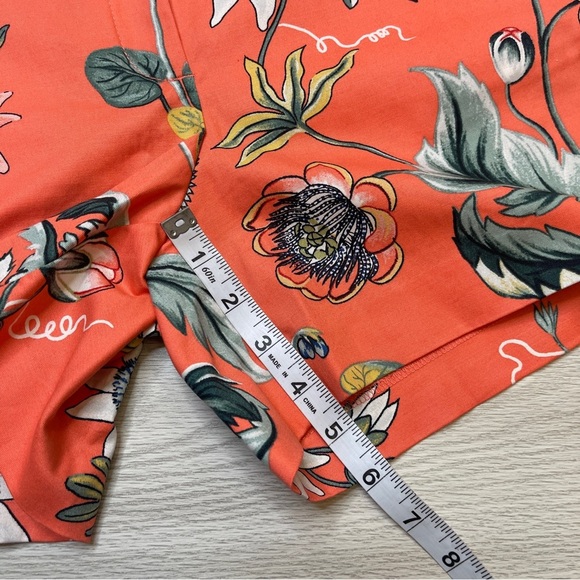 Ann Taylor Devin City Shorts Flat Front Chino Floral Orange Women’s size 6 New - Picture 13 of 13